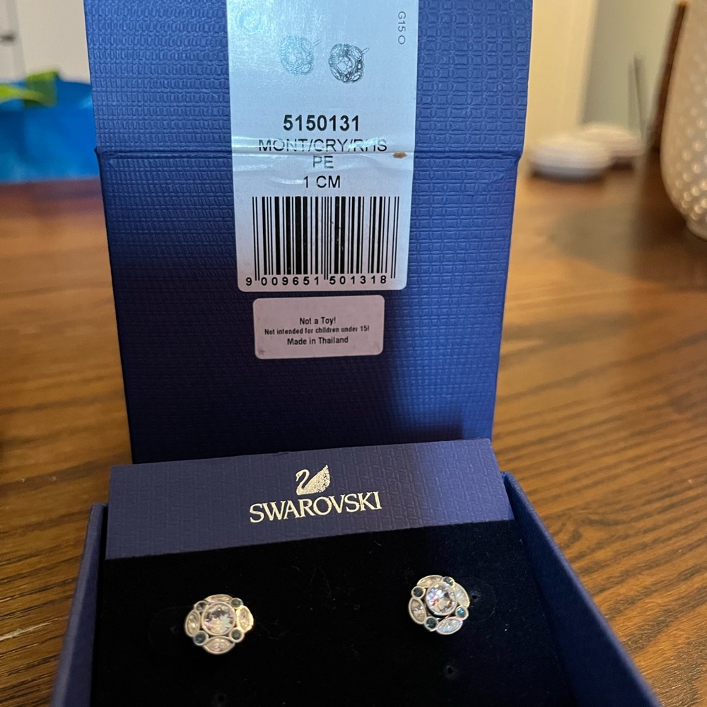 Swarovski Crystal Silver Earrings with original boxes - Picture 4 of 5